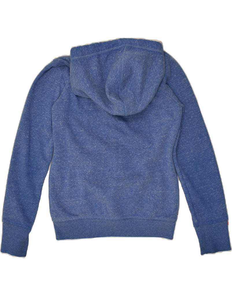 SUPERDRY Womens Zip Hoodie Sweater UK 14 Medium Blue Flecked Cotton | Vintage Superdry | Thrift | Second-Hand Superdry | Used Clothing | Messina Hembry 