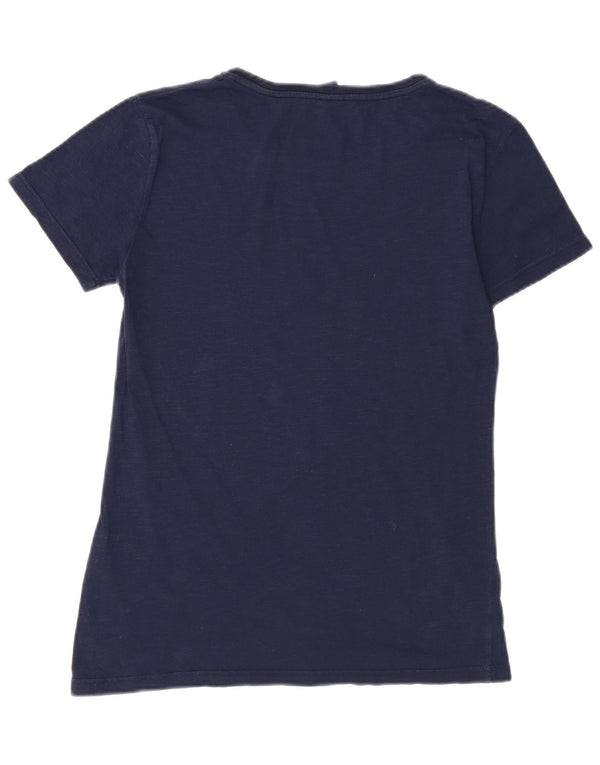 North Sails Womens T-Shirt Top UK 12 Medium Navy Blue Flecked Cotton