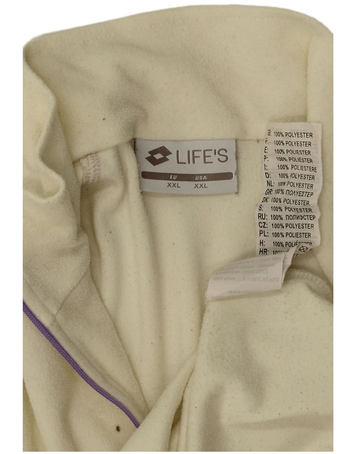 Lotto Womens Zip Neck Fleece Jumper UK 20 2XL Yellow Polyester