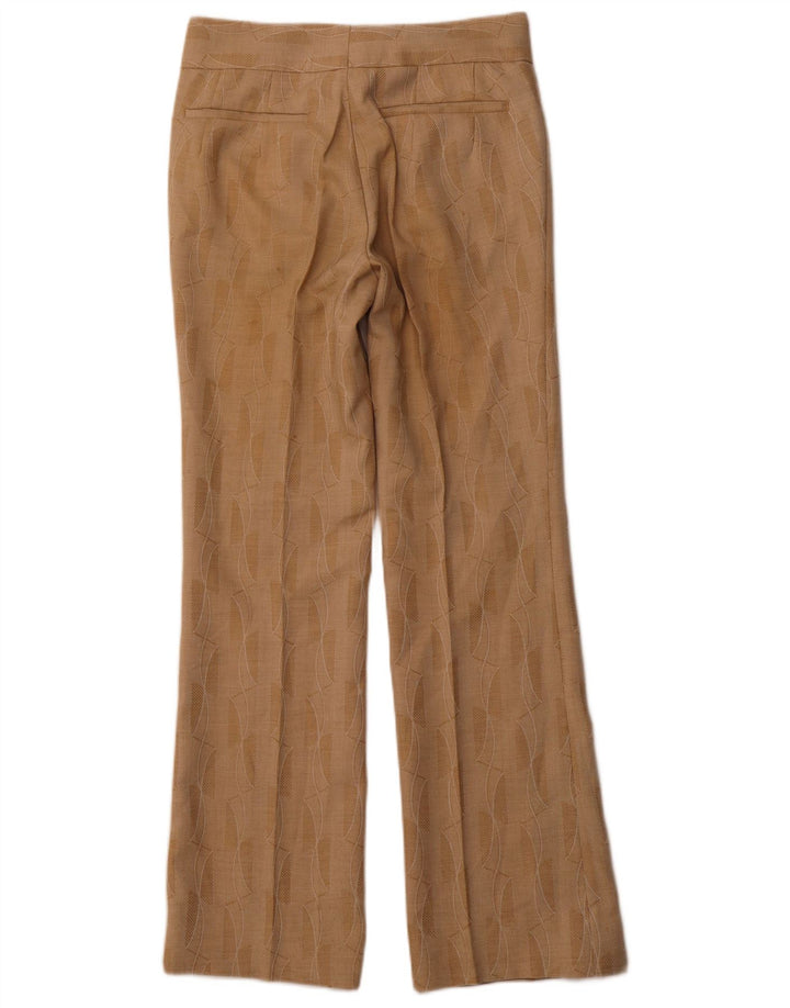 TREVIRA Womens Abstract Pattern Bootcut Suit Trousers W30 L31 Brown