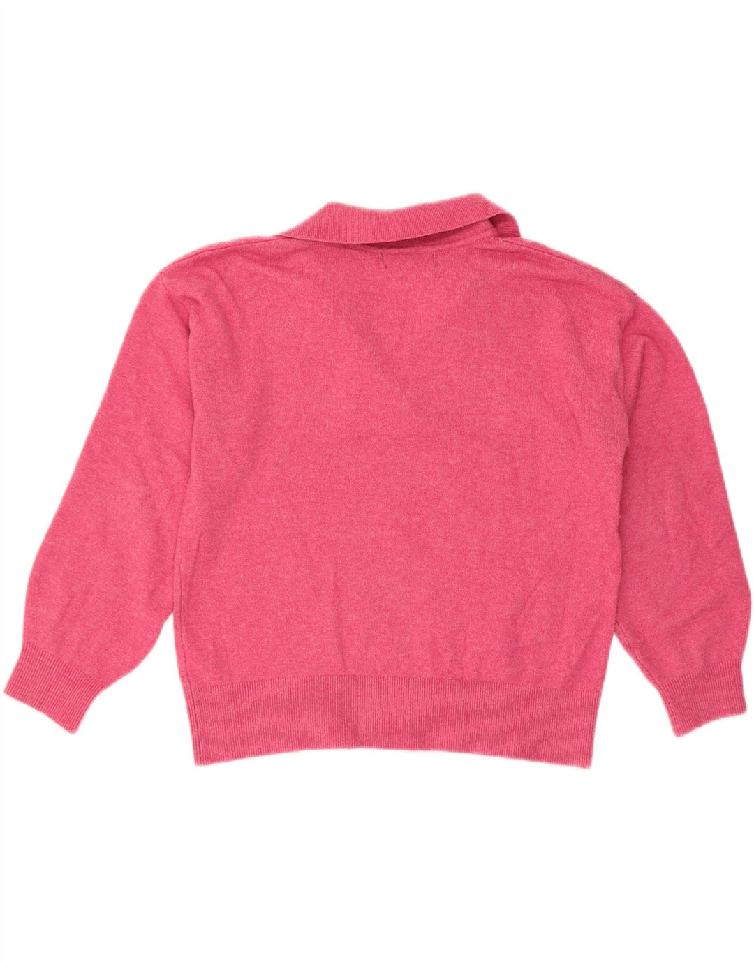 Marks & Spencer Womens Oversized Polo Neck Jumper Sweater UK 10 Small Pink