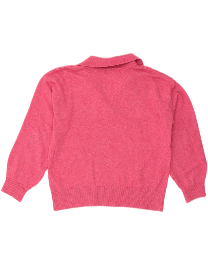 Marks & Spencer Womens Oversized Polo Neck Jumper Sweater UK 10 Small Pink