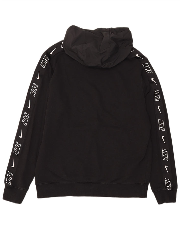 Nike Mens Graphic Hoodie Jumper Medium Black Cotton