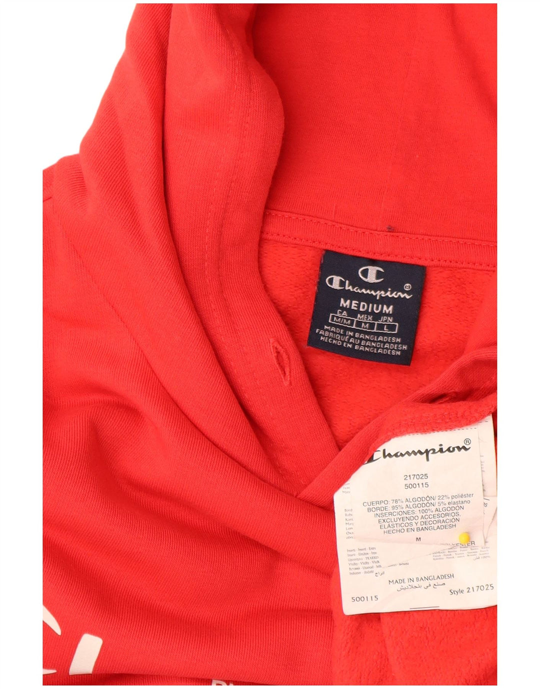 Champion Mens Graphic Hoodie Jumper Medium Red Cotton