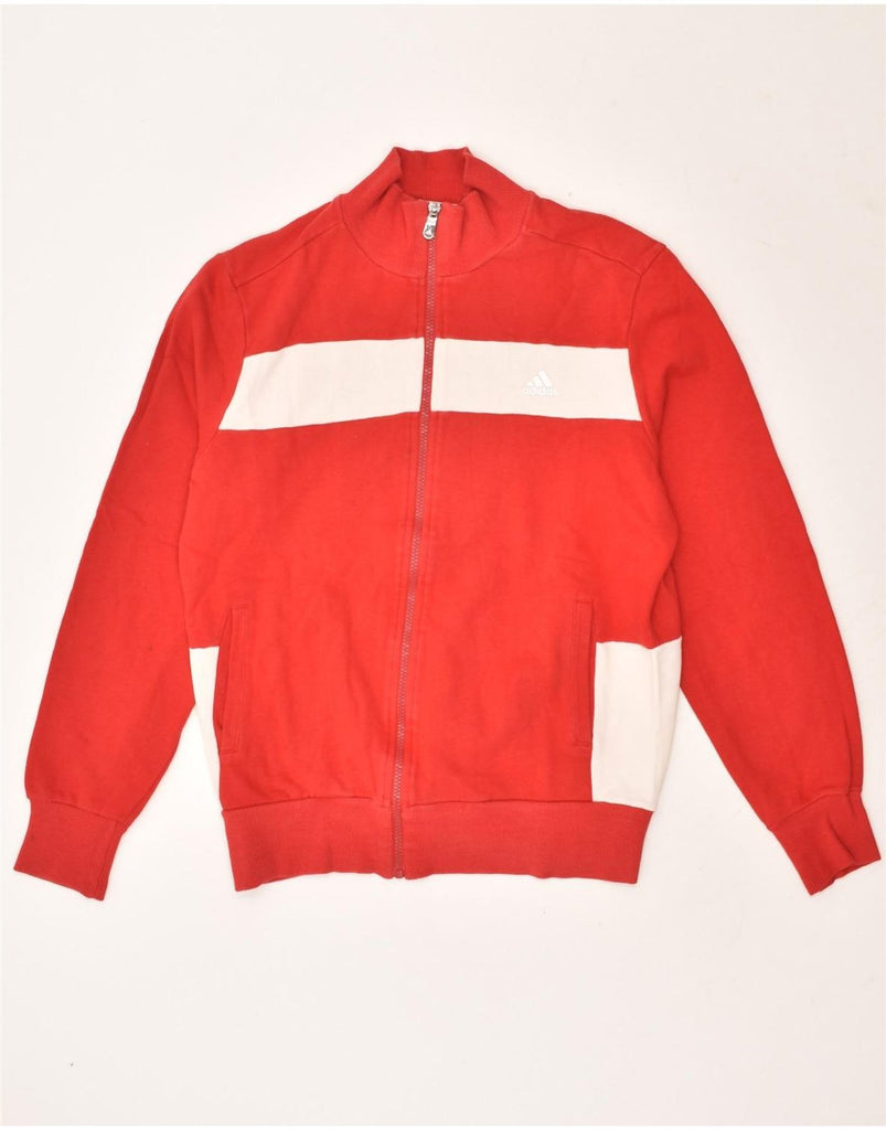 ADIDAS Mens Tracksuit Top Jacket UK 38/40 Medium Red Colourblock Cotton | Vintage Adidas | Thrift | Second-Hand Adidas | Used Clothing | Messina Hembry 