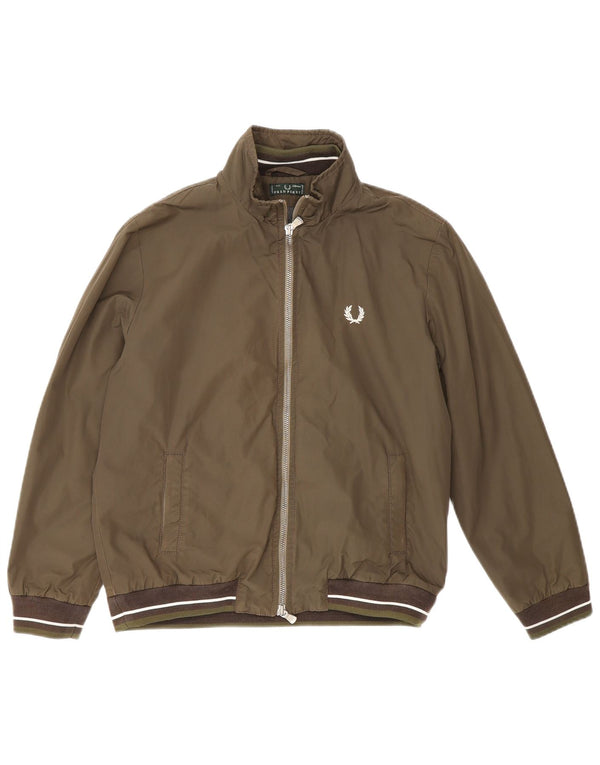 Fred Perry Boys Bomber Jacket 9-10 Years Khaki Cotton