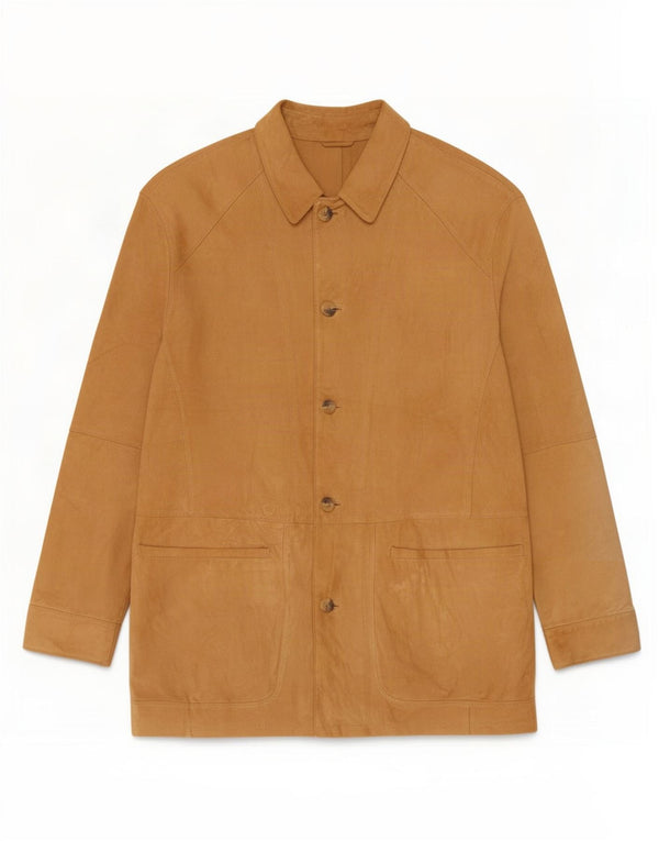 Vintage Mens Suede Jacket UK 40 Large Beige