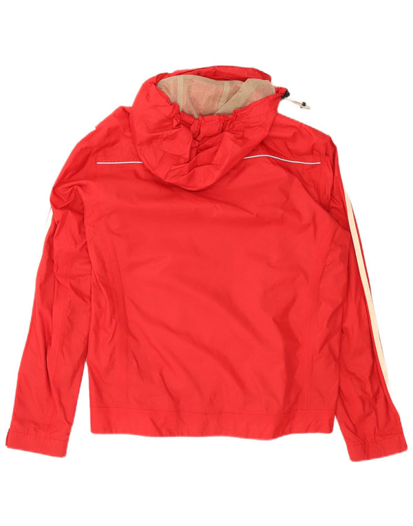 Napapijri Womens Graphic Hooded Rain Jacket UK 10 Small Red Striped
