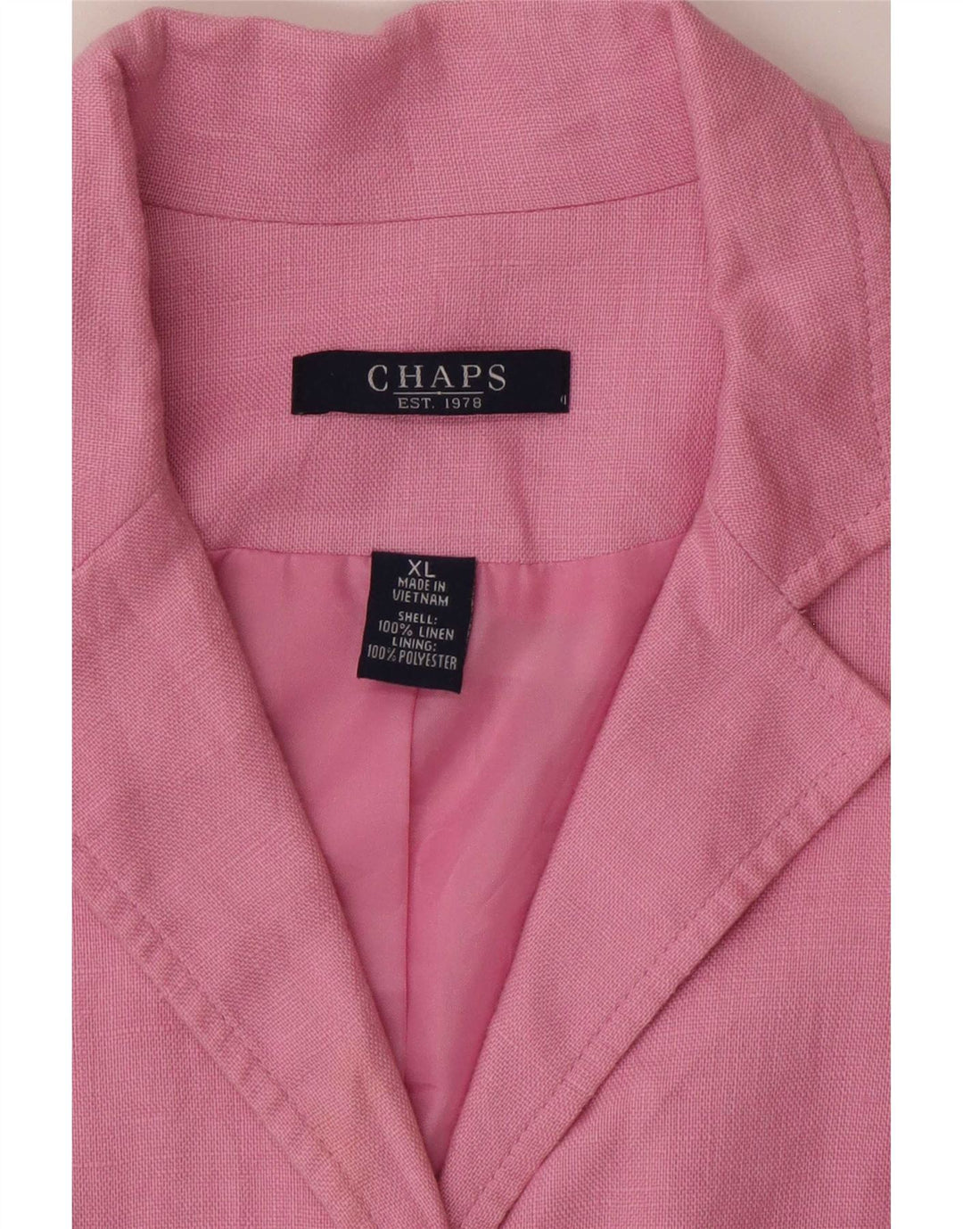 Chaps Womens 4 Button 3/4 Sleeve Blazer Jacket UK 18 XL Pink Linen