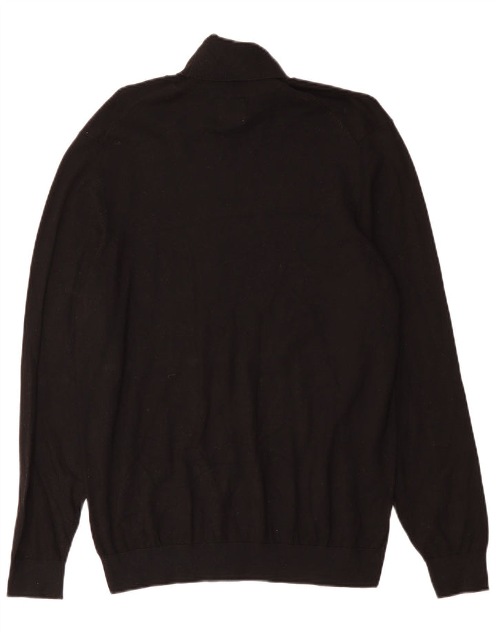 ZARA Mens Turtle Neck Jumper Sweater Large Black Viscose