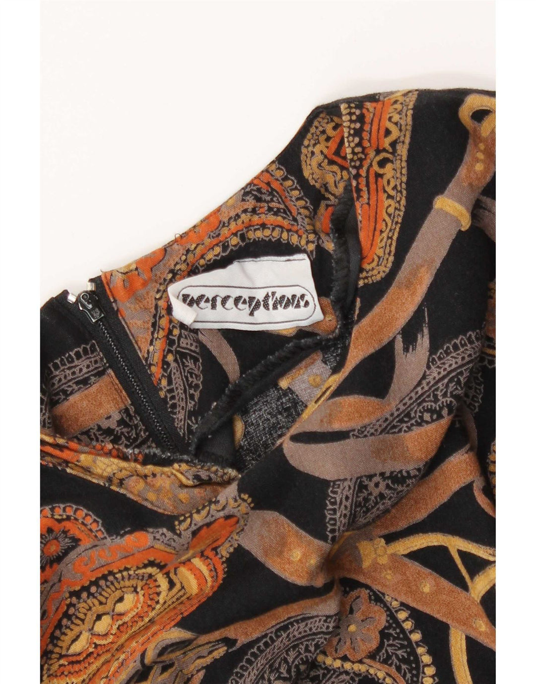 Perceptions Womens 3/4 Sleeve Sheath Dress UK 8 Small Black Paisley