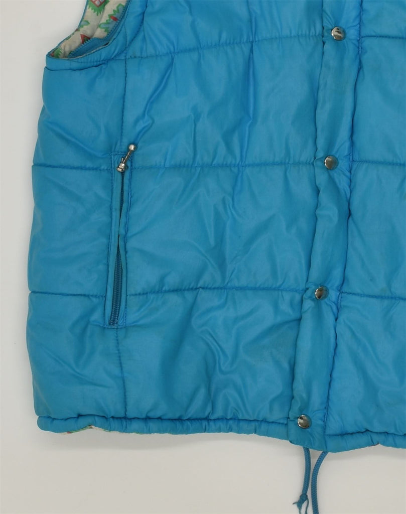 VINTAGE Mens Padded Gilet UK 36 Small Blue Polyester | Vintage Vintage | Thrift | Second-Hand Vintage | Used Clothing | Messina Hembry 