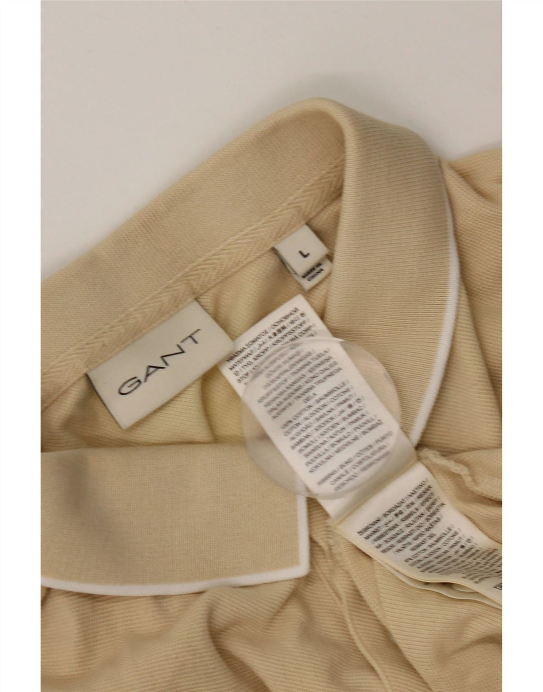 GANT Mens Polo Shirt Large Beige Cotton