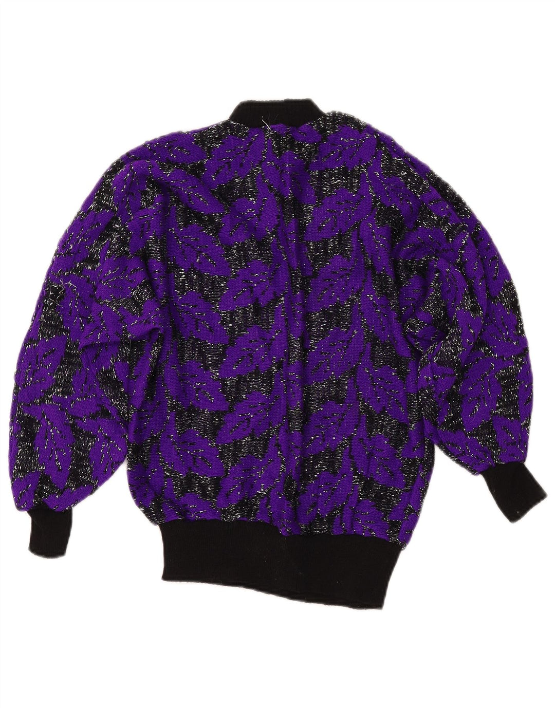 VINTAGE Womens Turtle Neck Jumper Sweater UK 8 Small Purple Colourblock