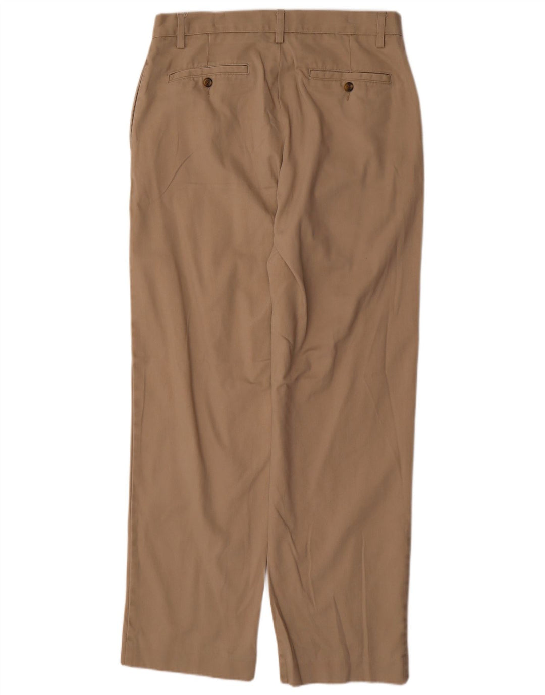 IZOD Mens Straight Chino Trousers W35 L34  Beige Cotton