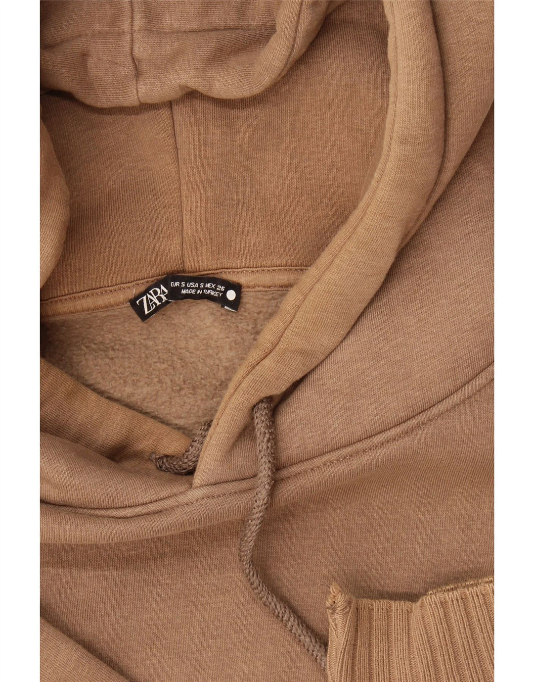 Zara Mens Hoodie Jumper Small Brown