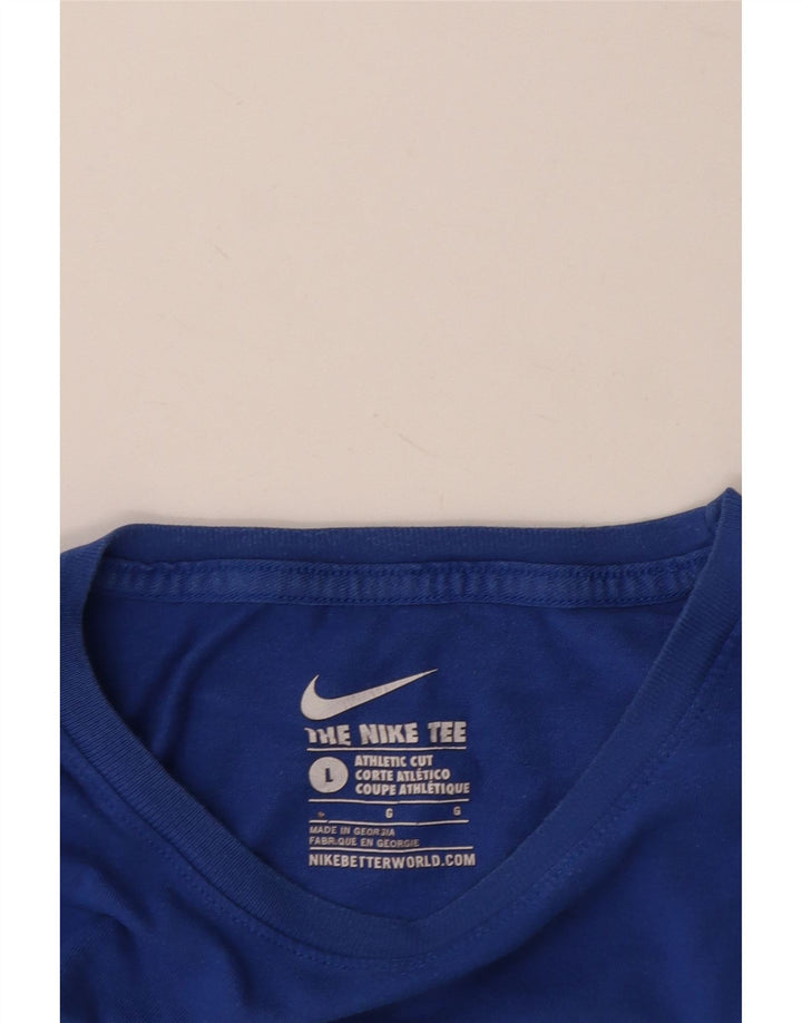 NIKE Mens Athletic Cut Graphic T-Shirt Top Large Blue