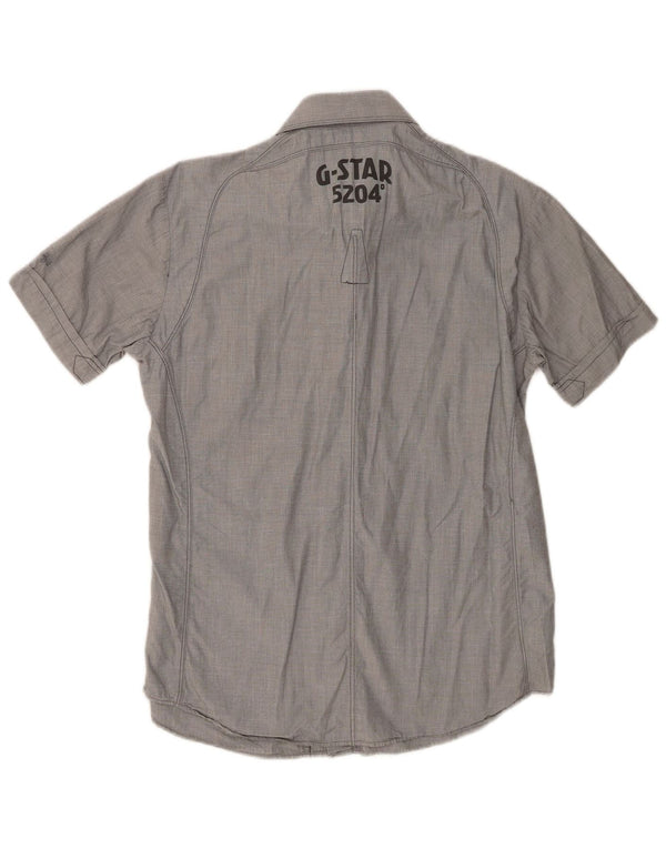 G-Star Mens Graphic Short Sleeve Shirt Medium Grey Cotton