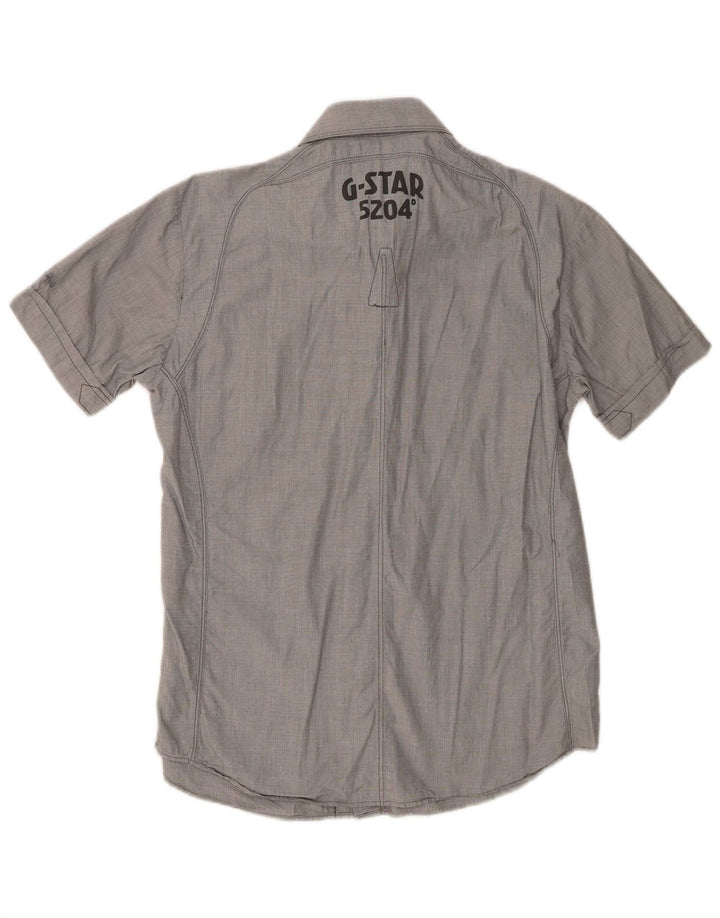 G-Star Mens Graphic Short Sleeve Shirt Medium Grey Cotton