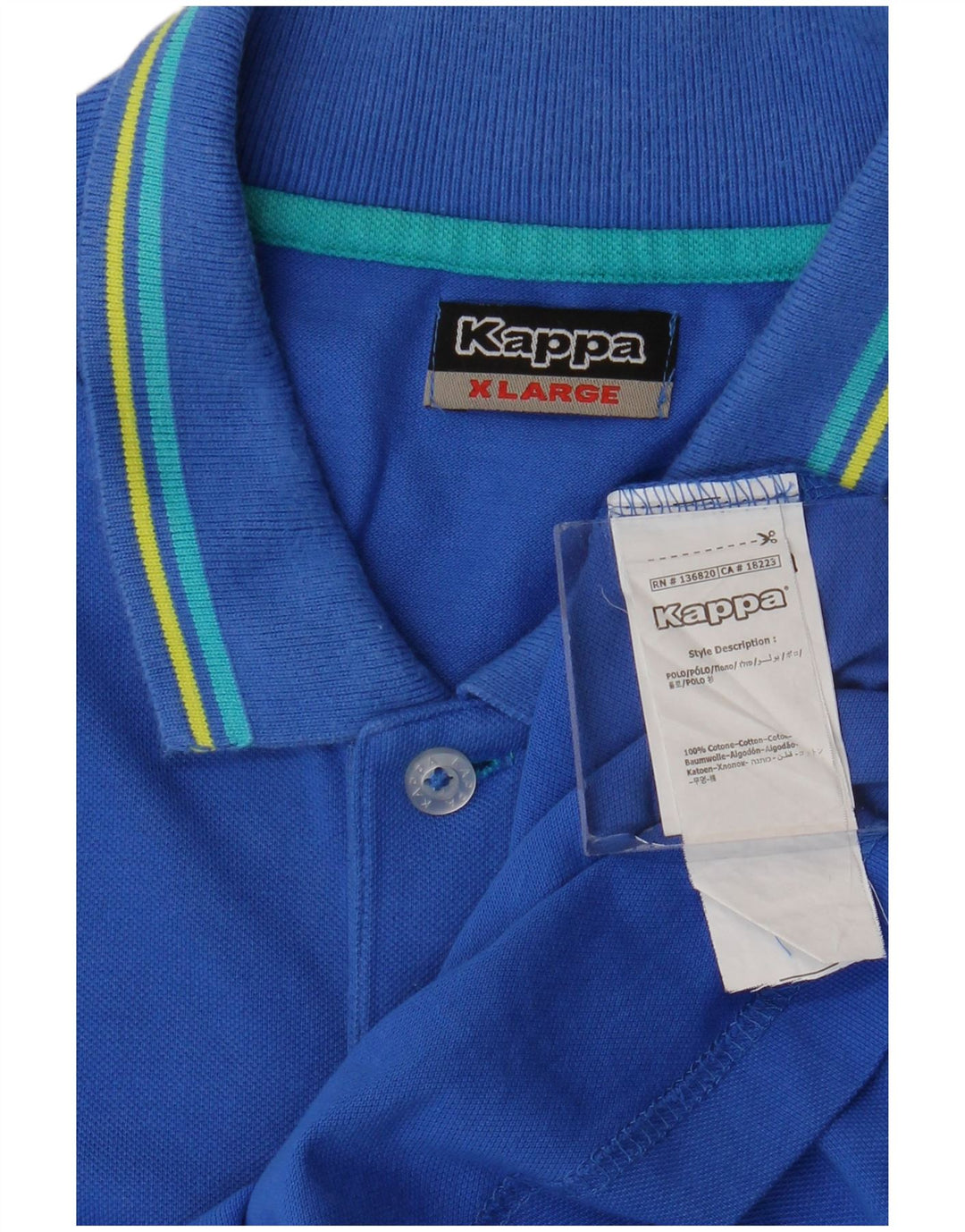 Kappa Mens Polo Shirt XL Blue Cotton
