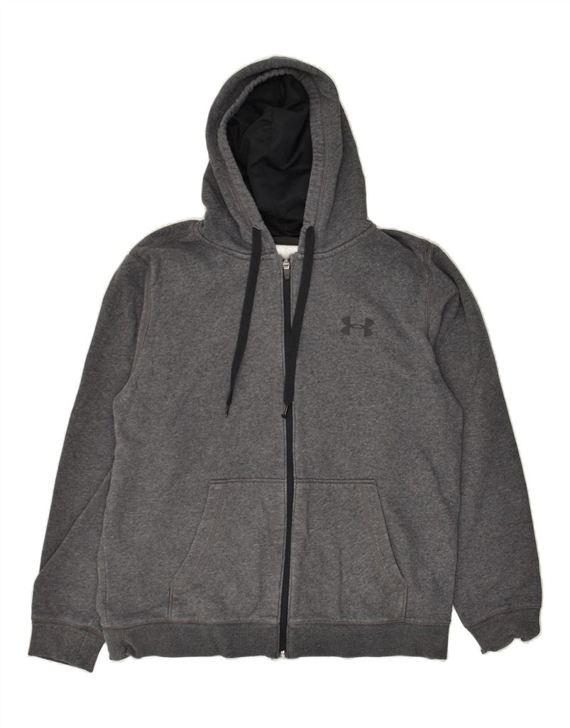 UNDER ARMOUR Mens Cold Gear Zip Hoodie Sweater Large Grey Cotton | Vintage Under Armour | Thrift | Second-Hand Under Armour | Used Clothing | Messina Hembry 