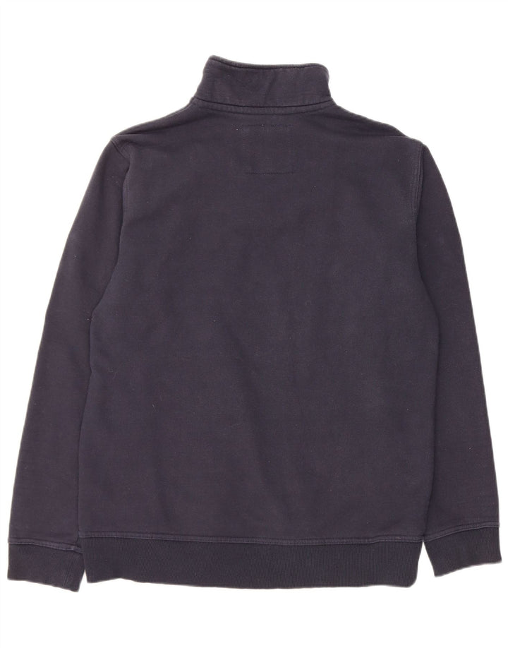 Crew Clothing Mens Zip Neck Sweatshirt Jumper Medium Navy Blue Cotton
