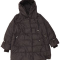 Zara Womens Hooded Padded Coat UK 14 Medium Black Polyamide