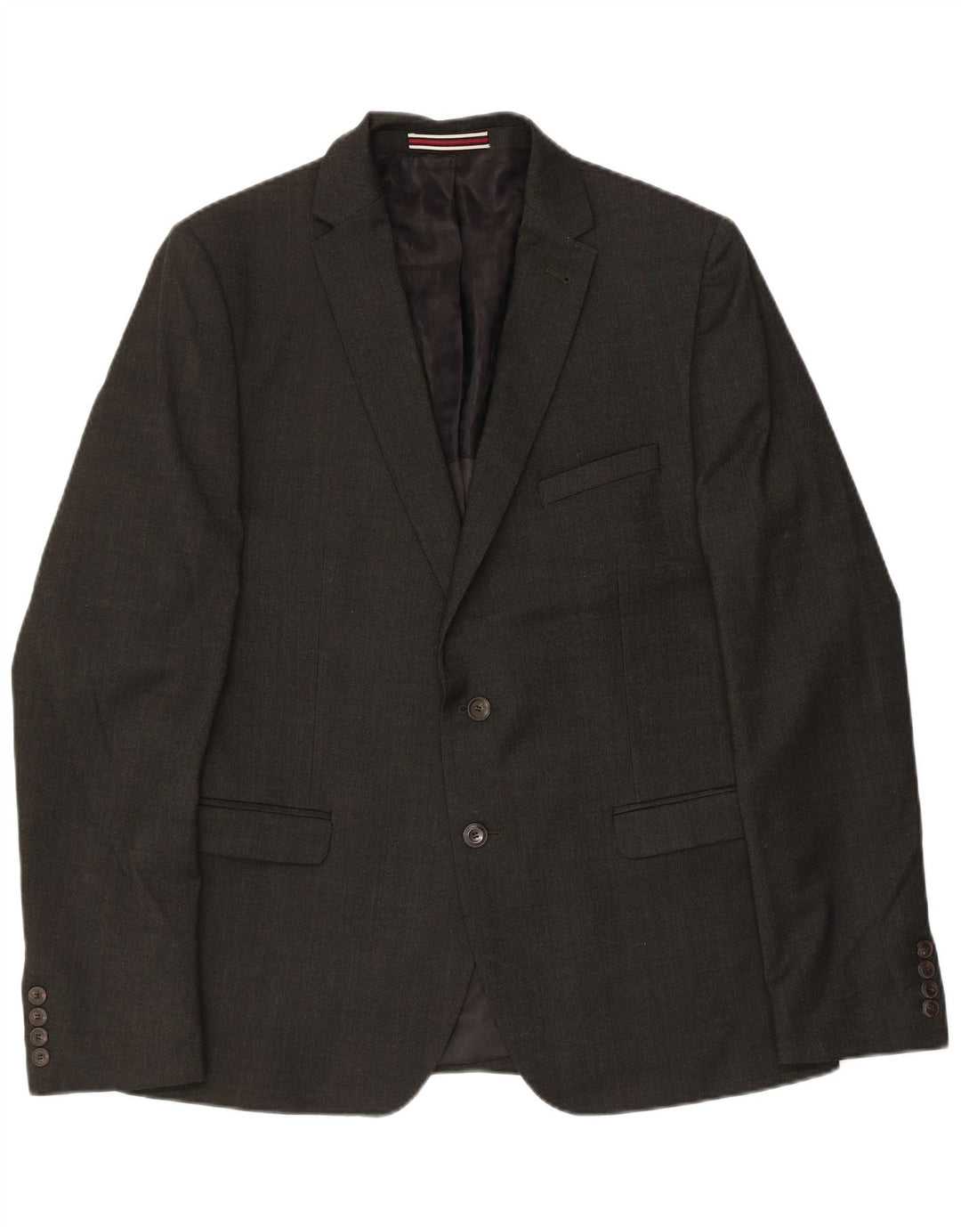 Ben Sherman Mens 2 Button Blazer Jacket IT 42 XL Black Wool