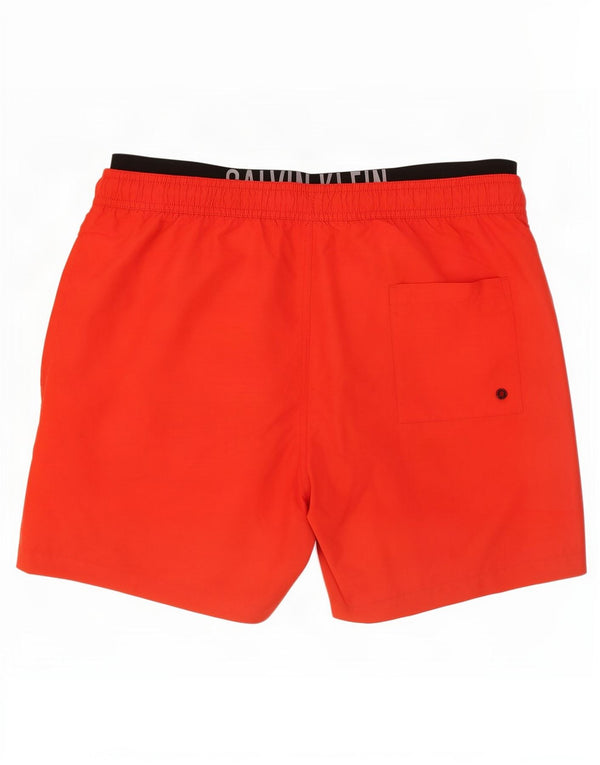 Calvin Klein Mens Graphic Swimming Shorts Large Red Colourblock