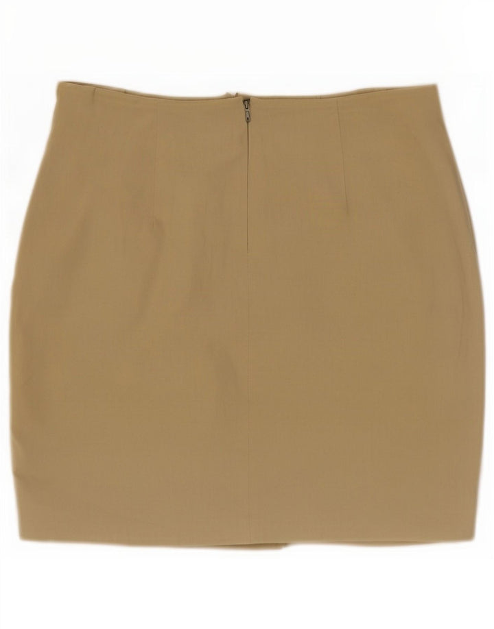 Zara Womens Mini Skirt Small W26 Khaki Cotton