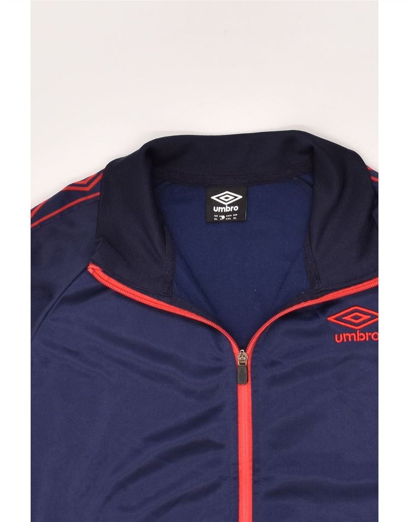 UMBRO Mens Graphic Tracksuit Top Jacket XL Navy Blue Polyester | Vintage Umbro | Thrift | Second-Hand Umbro | Used Clothing | Messina Hembry 