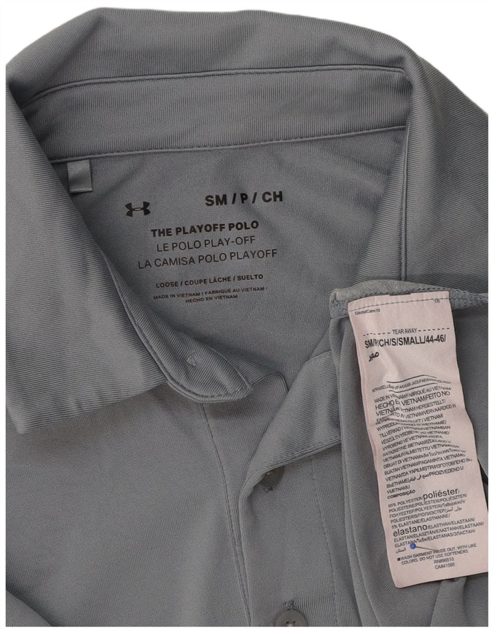 Under Armour Mens Polo Shirt Small Grey Colourblock Polyester