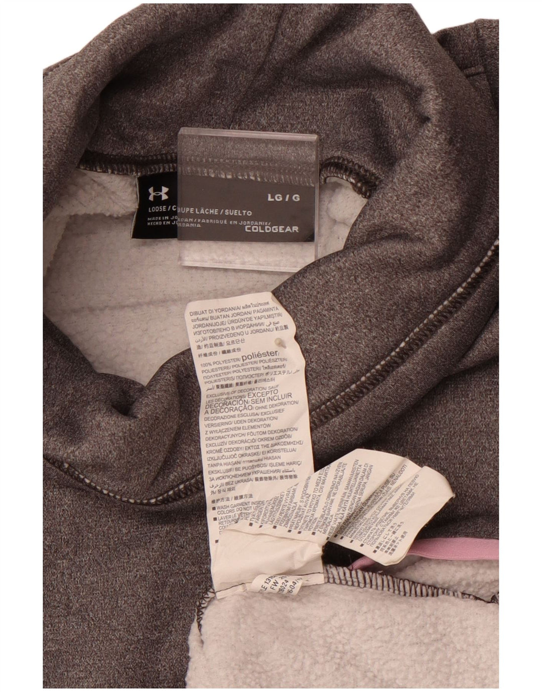 UNDER ARMOUR Womens Cold Gear Graphic Sweatshirt Jumper UK 16 Large Grey