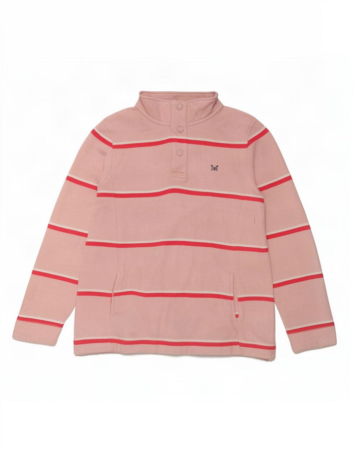 Crew Clothing Womens Sweatshirt Jumper UK 12 Medium Pink Striped
