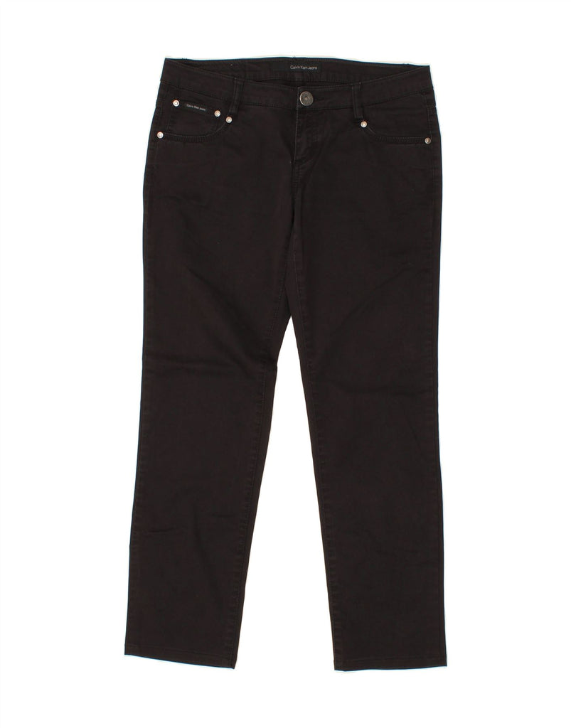 CALVIN KLEIN Womens Crop Casual Trousers W32 L27  Black Vintage Calvin Klein and Second-Hand Calvin Klein from Messina Hembry 