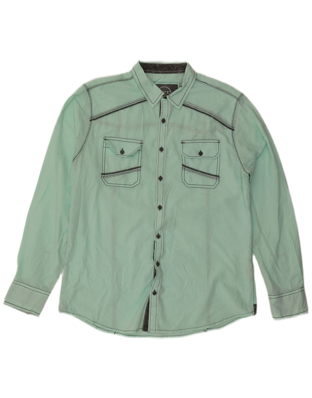 BKE Mens Standard Fit Shirt Large Green Cotton