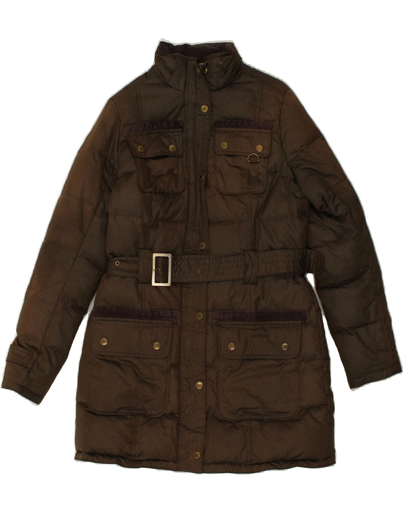 BARBOUR Womens Padded Coat UK 12 Medium Brown Vintage Barbour and Second-Hand Barbour from Messina Hembry 