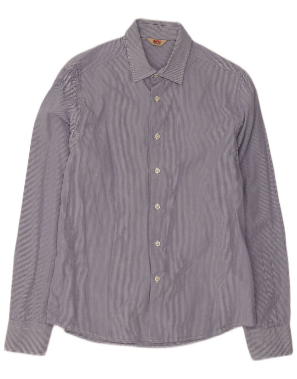 Rifle Mens Shirt Medium Blue Pinstripe Cotton