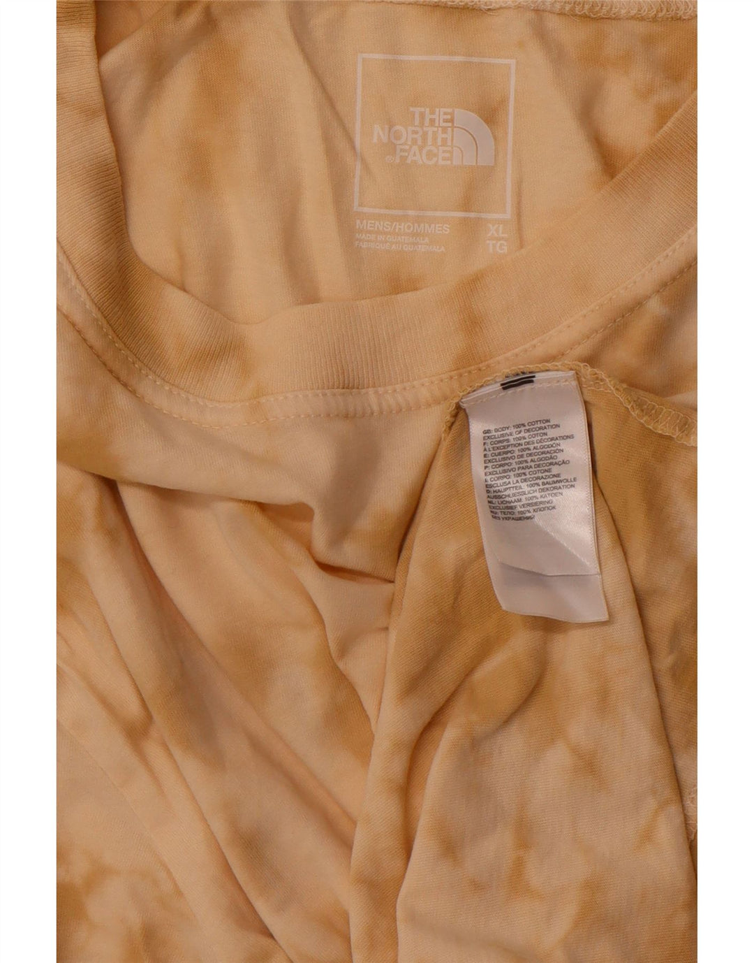 THE NORTH FACE Mens T-Shirt Top XL Brown Tie Dye Cotton