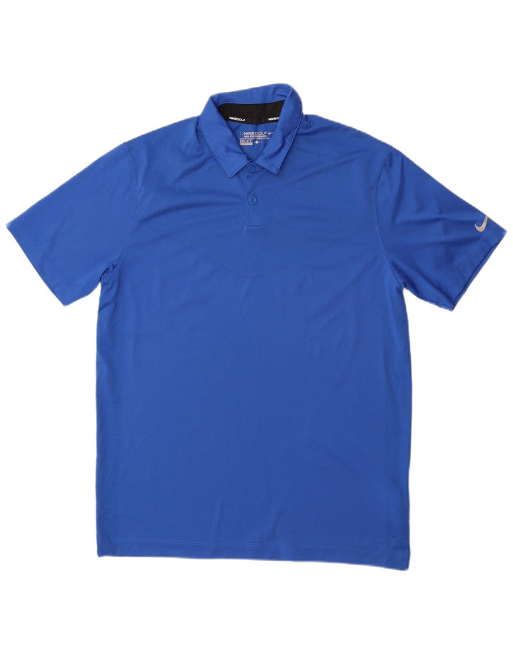 Nike Mens Dri Fit Polo Shirt Medium Blue Polyester