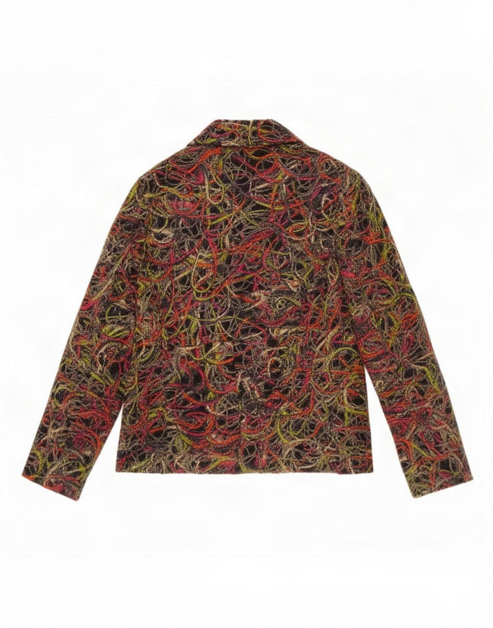 Gai Mattiolo Womens Abstract Pattern Blazer Jacket UK 14 Medium Multicolour