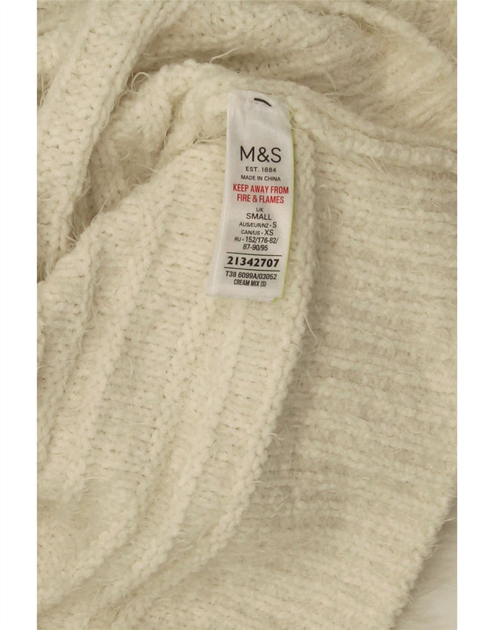 Marks & Spencer Womens Turtle Neck Jumper Sweater UK 10 Small Off White