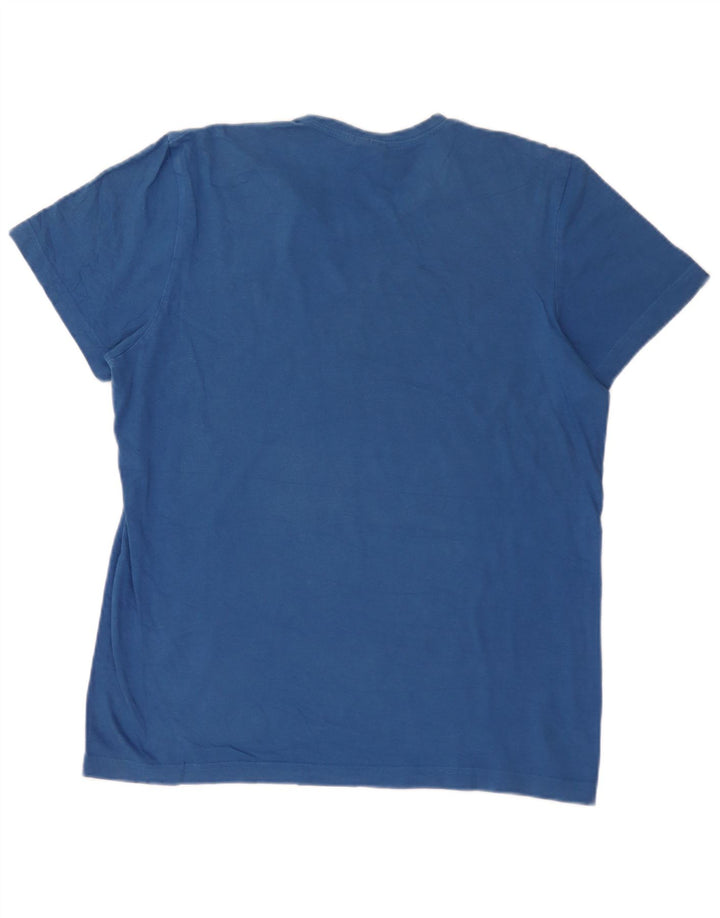 Adidas Mens Graphic T-Shirt Top Large Blue Cotton