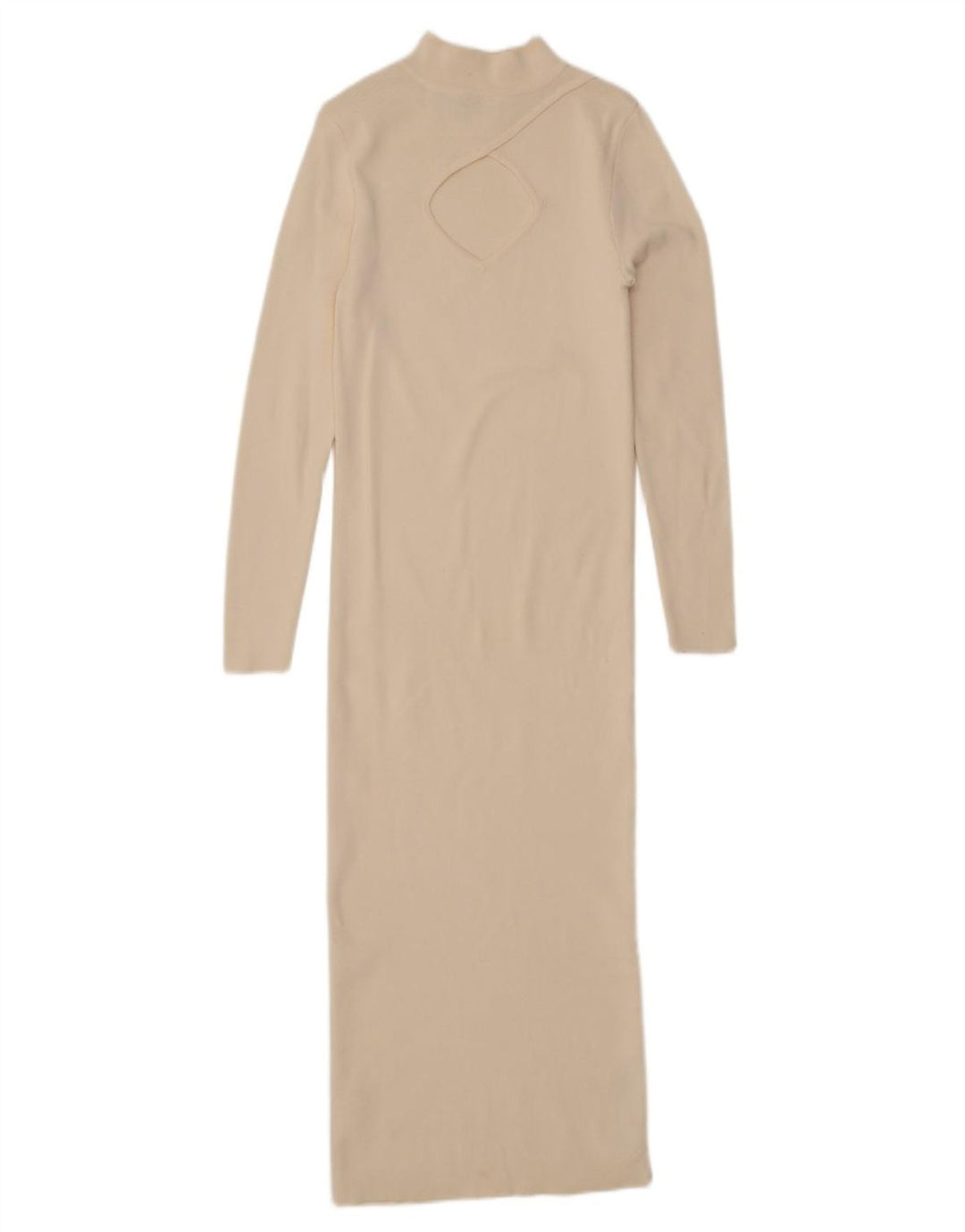 Zara Womens Long Sleeve Maxi Dress UK 12 Medium Off White Viscose