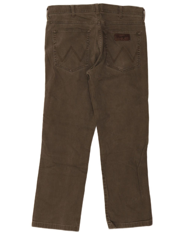 Wrangler Mens Arizona Straight Casual Trousers W36 L28 Khaki Cotton