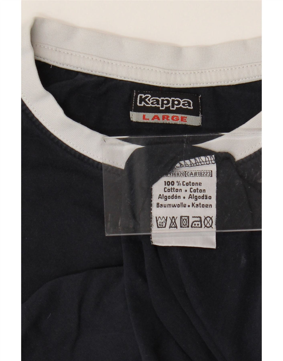 KAPPA Mens T-Shirt Top Large Navy Blue Cotton