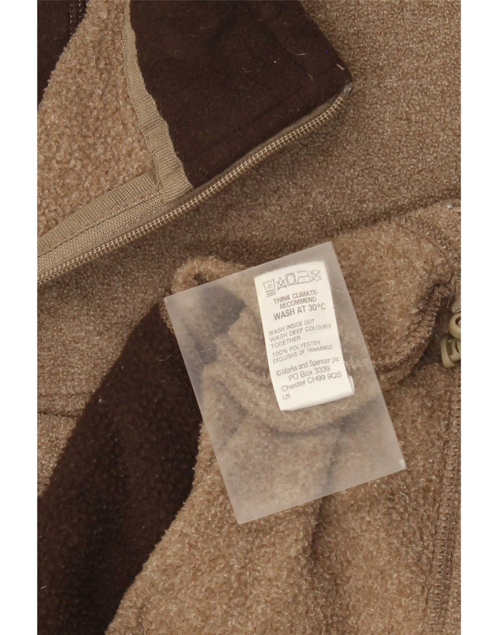 Marks & Spencer Mens Fleece Jacket UK 40 Large Brown Polyester