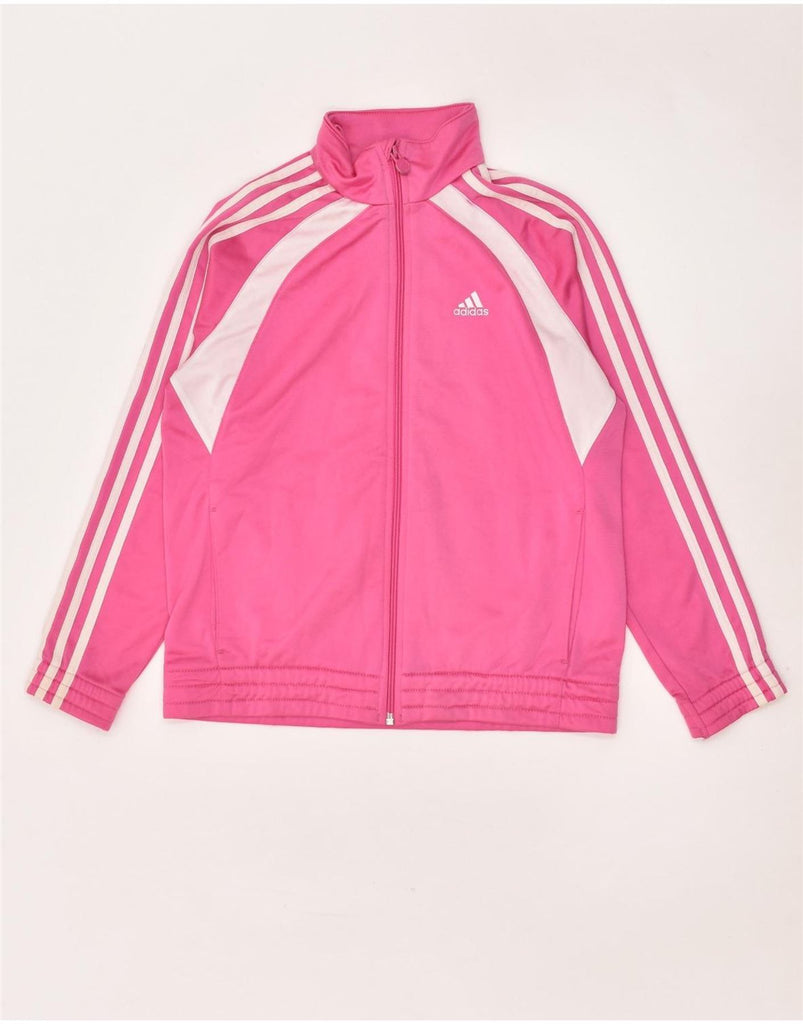 ADIDAS Girls Tracksuit Top Jacket 11-12 Years Pink Polyester | Vintage Adidas | Thrift | Second-Hand Adidas | Used Clothing | Messina Hembry 