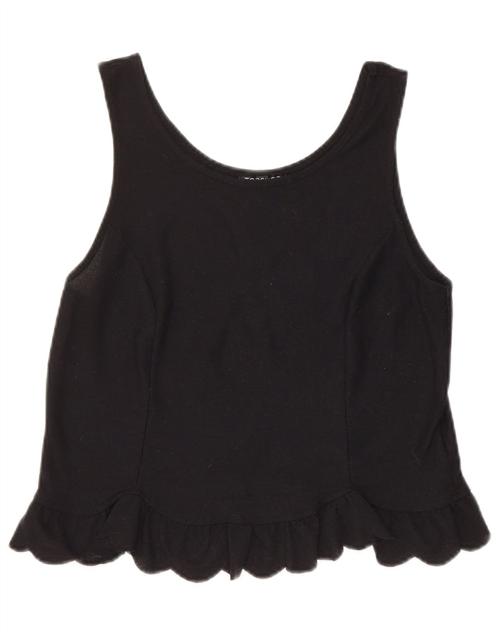 Topshop Womens Vest Top UK 8 Small Black Polyester