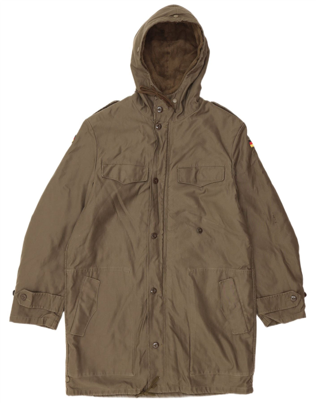 Vintage Mens Hooded Military Parka Jacket UK 38 Medium Khaki